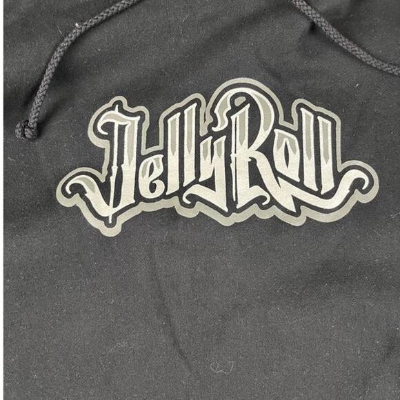 Jelly Roll Hoodie 4XL Black Skull Crown Graphic Pullover Sweatshirt Rap - Picture 3 of 9
